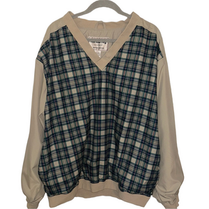 Vintage Tourney Gore-Tex Windproof Golf Pullover Jacket Plaid Mens Size XL